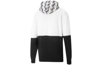 Kontrast Kapüşonlu Sweatshirt “Beyaz Siyah”