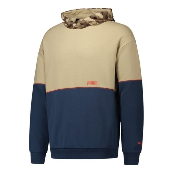Kontrast Kapüşonlu Sweatshirt “Tan Blue”