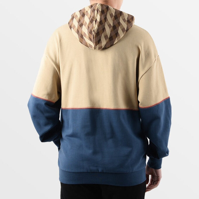 Kontrast Kapüşonlu Sweatshirt “Tan Blue”