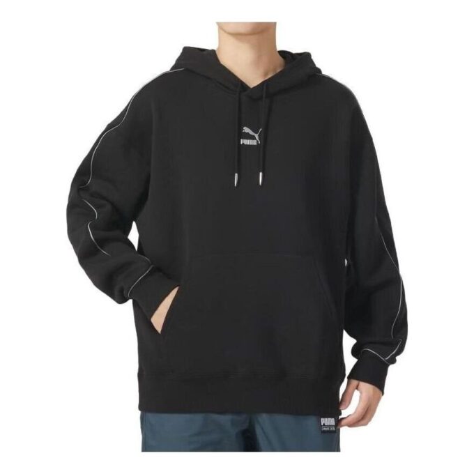 Logo Baskılı Kapüşonlu Sweatshirt “Siyah Beyaz”