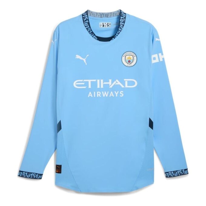 Manchester City 2024/25 Orijinal İç Saha Uzun Kollu Forması “Mavi”