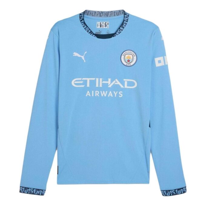 Manchester City 24/25 İç Saha Uzun Kollu Forması “Mavi Beyaz”
