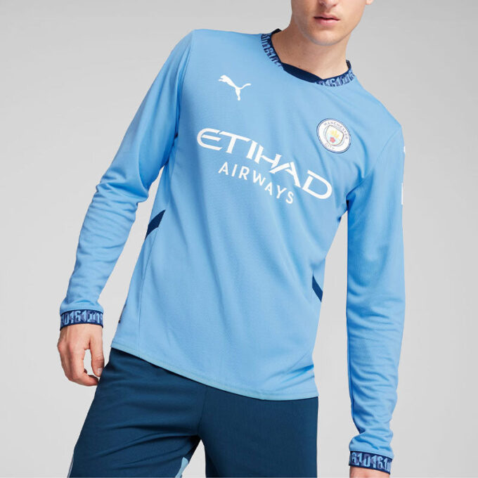 Manchester City 24/25 İç Saha Uzun Kollu Forması “Mavi Beyaz”