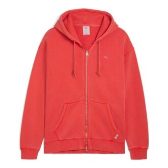 MMQ Fermuarlı Kapüşonlu Sweatshirt “Ateşli Kırmızı”