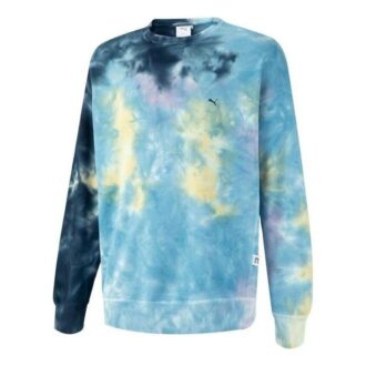 MMQ Tie Dye Yuvarlak Yaka Sweatshirt “Mavi”