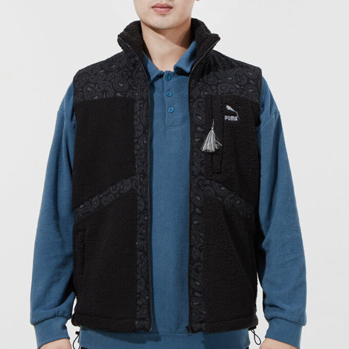 Paisley Dokuma Sherpa Yelek “Siyah”