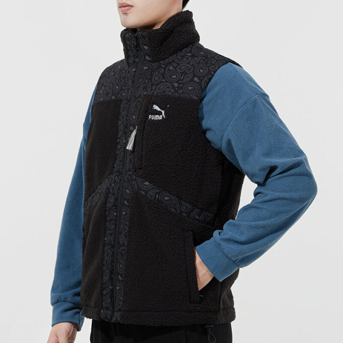 Paisley Dokuma Sherpa Yelek “Siyah”