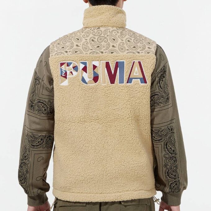 Paisley Dokuma Sherpa Yelek “Tan”