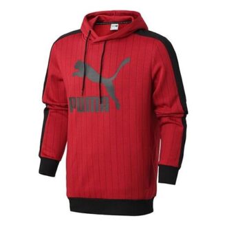 Pinstripe Aop Kapüşonlu Sweatshirt “Kırmızı”