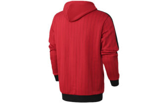 Pinstripe Aop Kapüşonlu Sweatshirt “Kırmızı”