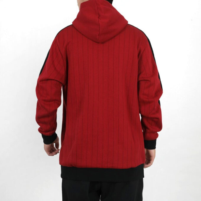 Pinstripe Aop Kapüşonlu Sweatshirt “Kırmızı”