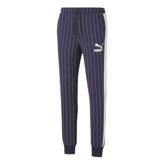Pinstripe Casual Polar Astarlı Uzun Pantolon Mavi