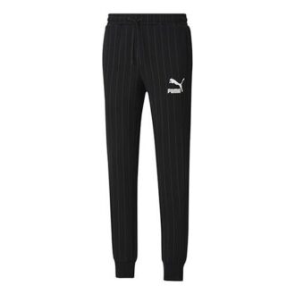 Pinstripe Casual Polar Astarlı Uzun Pantolon Siyah