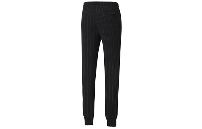 Pinstripe Casual Polar Astarlı Uzun Pantolon Siyah
