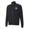 Pinstripe Track Top Çizgili Polar Astarlı Dik Yaka Fermuarlı Ceket Siyah