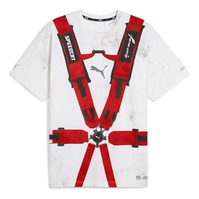 PUMA x A$AP ROCKY Emniyet Kemeri Tişörtü “Beyaz Kırmızı”