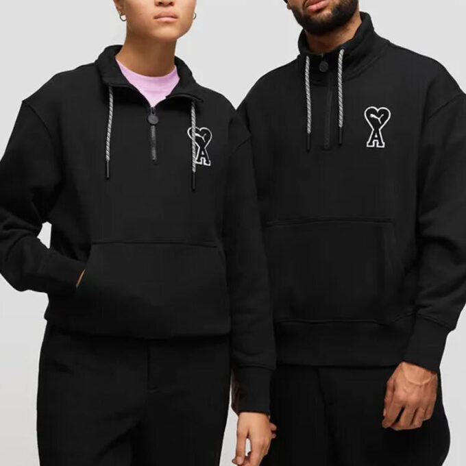 PUMA x Ami Yarım Fermuarlı Sweatshirt “Siyah”