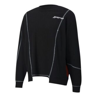 PUMA x ATTEMPT Crossover Casual Yuvarlak Yaka Kontrast Renkler Uzun Kollu Siyah