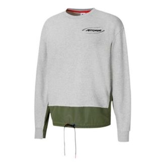 PUMA x ATTEMPT Crossover Splicing Casual Yuvarlak Yaka Gri
