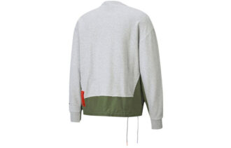 PUMA x ATTEMPT Crossover Splicing Casual Yuvarlak Yaka Gri
