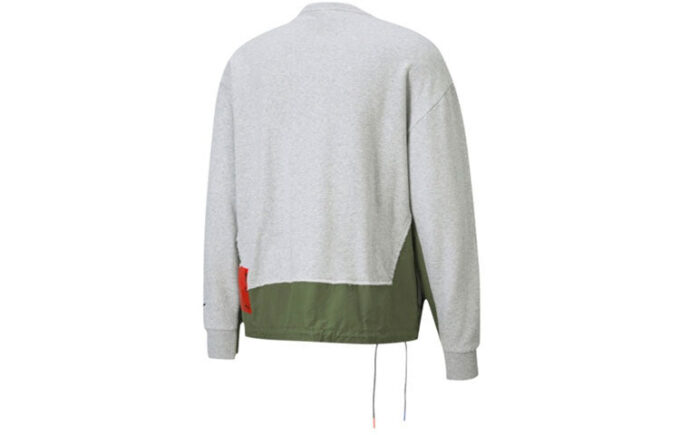 PUMA x ATTEMPT Crossover Splicing Casual Yuvarlak Yaka Gri