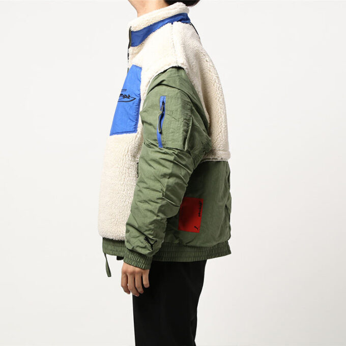 PUMA x Attempt Sherpa Polar Ceket “Bej Yeşil Mavi”