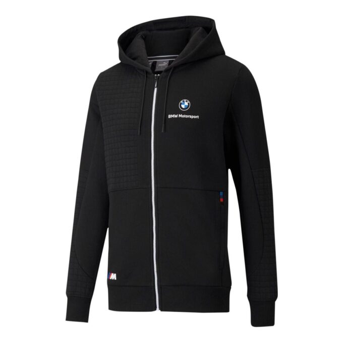 PUMA x BMW M Motorsport Regular Fit Tam Fermuarlı Regular Fit Kapüşonlu “Siyah Beyaz”