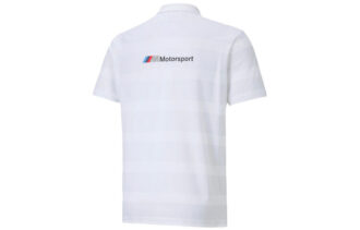 PUMA x BMW Motorsport Çizgili Kısa Kollu Polo Tişört “Beyaz Siyah”
