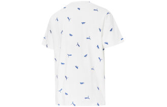 PUMA x Maison Kitsune Crossover Aop Tişört İşlemeli Logo Spor Yuvarlak Yaka Kısa Kollu Beyaz