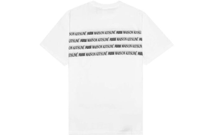 PUMA x Maison Kitsune Unisex Mühendislik Nakışlı Beyaz