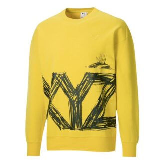 PUMA x Michael Lau Crossover Casual Sports Yuvarlak Yaka Sarı
