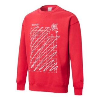 PUMA x Michael Lau Grafik Uzun Kollu Yuvarlak Yaka Kazak “Kırmızı”