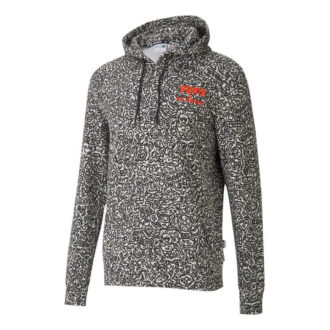 PUMA x Mr Doodle Crossover Bağcıklı Kapüşonlu Örgü Günlük Spor Siyah