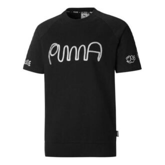 PUMA x Mr. Doodle Gömlek Kollu Mürettebat Tişörtü “Siyah Beyaz”