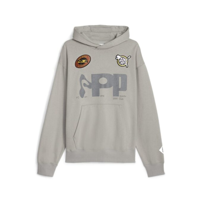 PUMA x PERKS AND MINI Grafik Kapüşonlu Üst “Beton Gri”