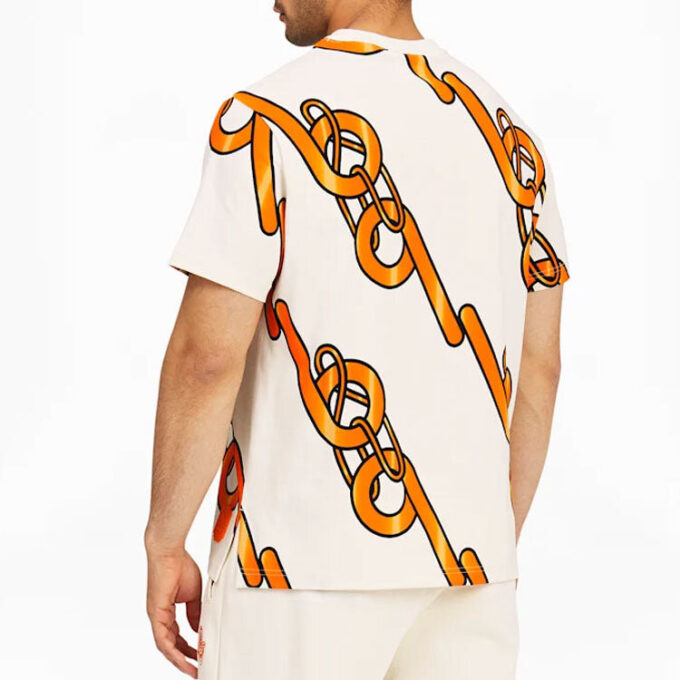 PUMA x PRONOUNCE Unisex Grafik Tişört Çapraz Zincir Baskılı Spor Günlük Spor Kısa Kollu Krem Beyaz