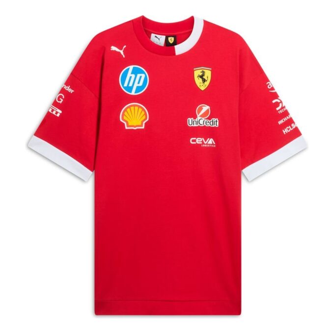 PUMA x Scuderia Ferrari 2025 Replica Oversize Fit Pilot Tişörtü “Dark Cherry”