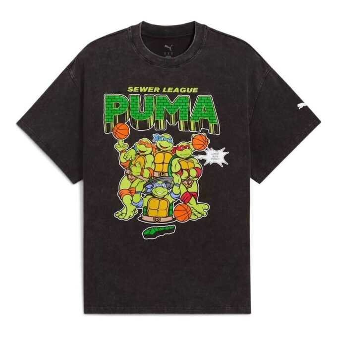 PUMA x TMNT Basketbol Tişörtü “Yıkanmış Siyah”