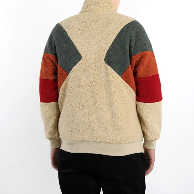 Retro Block Sherpa Ceket “Kahverengi Kırmızı Yeşil”