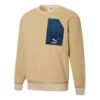 Retro Sherpa Yuvarlak Yaka Sweatshirt “Kahverengi”
