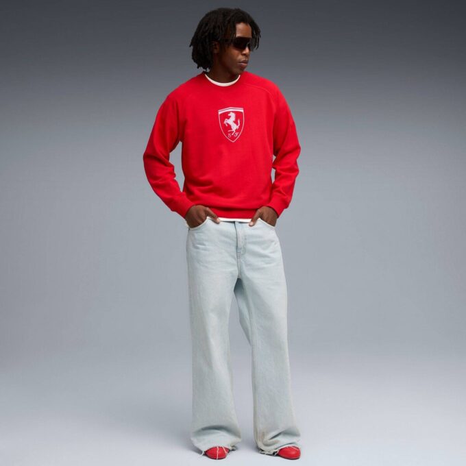 Scuderia Ferrari Erkek Motor Sporları Yuvarlak Yaka Sweatshirt Scuderia Ferrari Erkek Motor Sporları Yuvarlak Yaka Sweatshirt