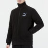 Simgesel T7 Retro logolu Spor Yaka Ceket Siyah