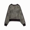 T7 Leopar Lüks Kadın Hayvan Baskılı Yuvarlak Yaka Sweatshirt