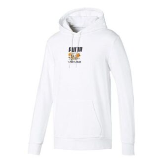 Trend Aop Grafik Kapüşonlu Sweatshirt “Beyaz Siyah Sarı”