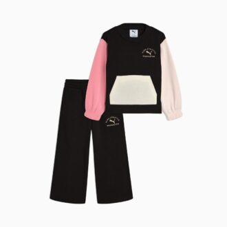 Uyumlu Setler Yürümeye Başlayan Çocuklar İçin Polar Sweatshirt ve Geniş Paça Pantolon