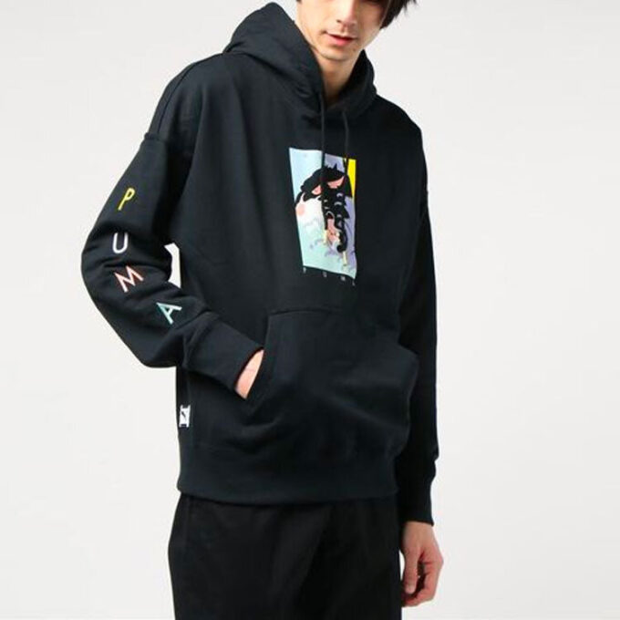 Vahşi Kedi Grafik Kapüşonlu Sweatshirt “Siyah”
