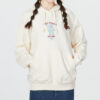 (WMNS) Büyük Boy Grafik Kapüşonlu Sweatshirt “Beyaz”