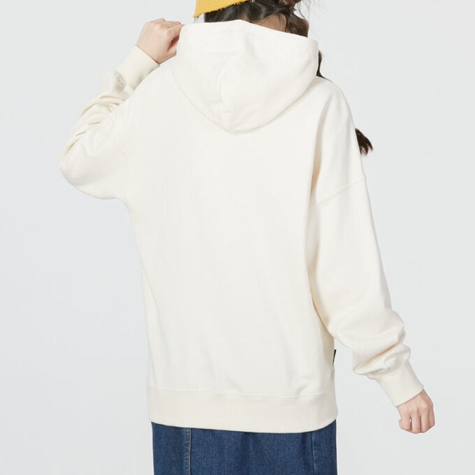 (WMNS) Büyük Boy Grafik Kapüşonlu Sweatshirt “Beyaz”