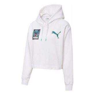 (WMNS) Claw Pack Logolu Kapüşonlu Üst “Beyaz Mavi”