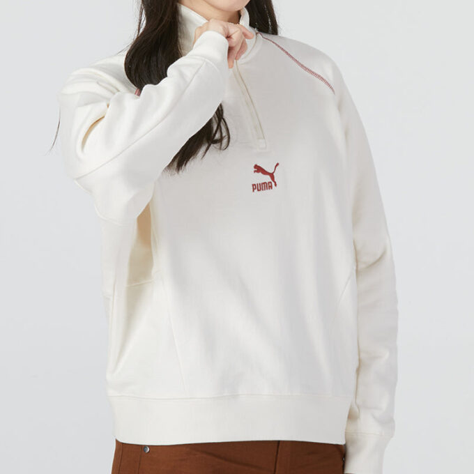 (WMNS) Das Cc Graphic Half-Zip Crew “Beyaz”